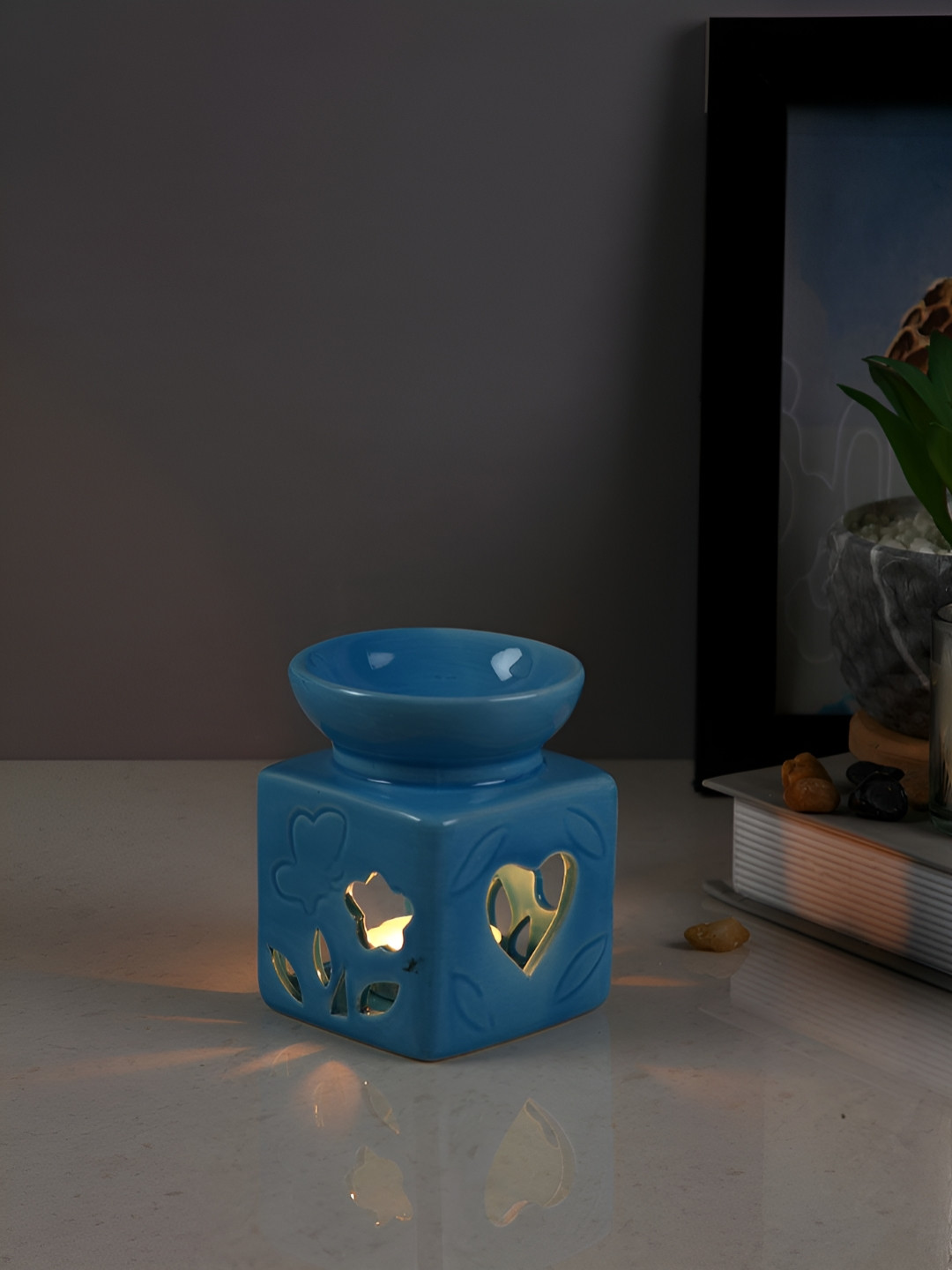 TAYHAA Blue Textured Ceramic Aroma OilDiffusers