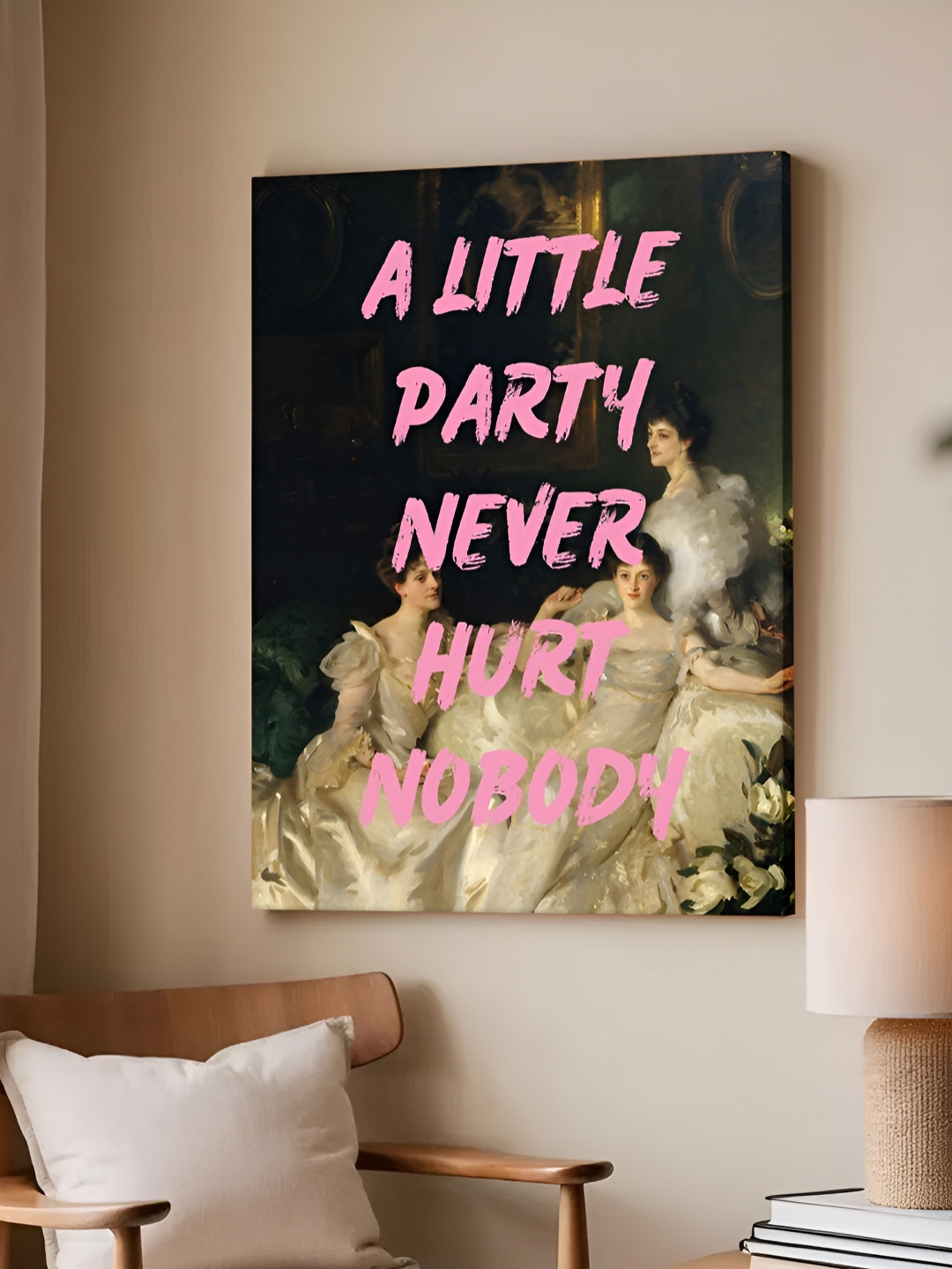 Myntra Elegant Homes Feminist Altered Stretch Canvas Wall Paintings Wall Art -16 x 22 In