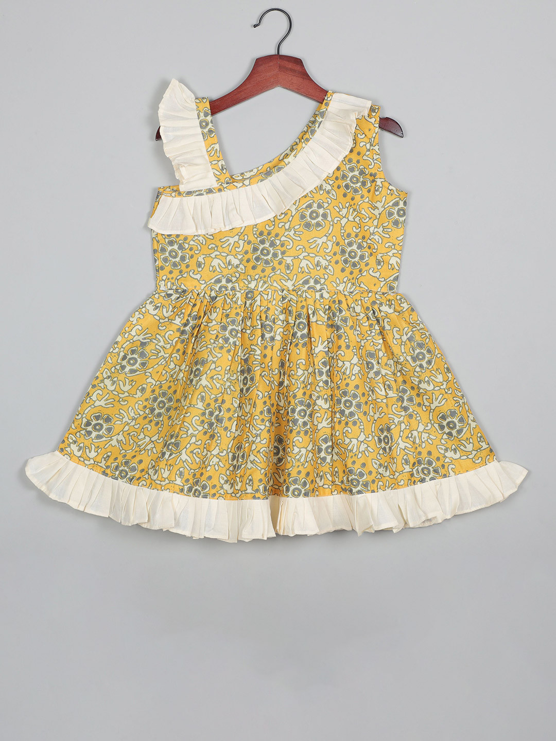 SHAHUDI DESIGNER Floral Print One Shoulder Midi Dress