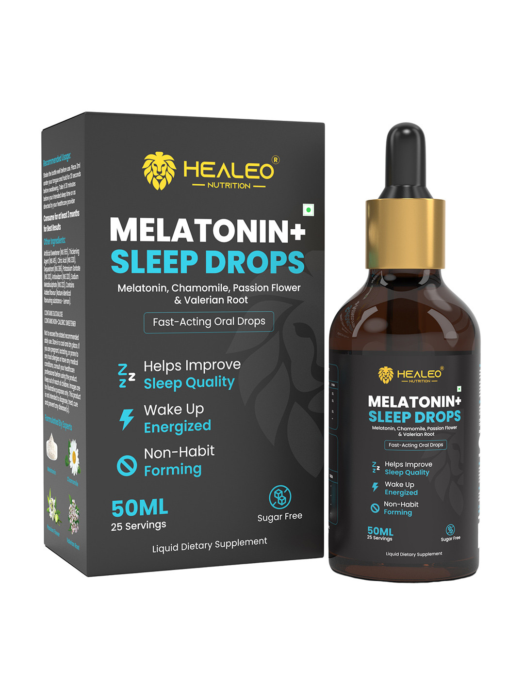 Healeo Nutrition Melatonin Sleep Drops With Chamomile For Calm and Sleep- 50 ml