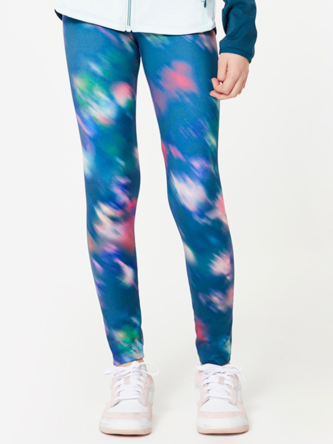 Decathlon Girls Printed Breathable Stretchable Quick Drying Leggings