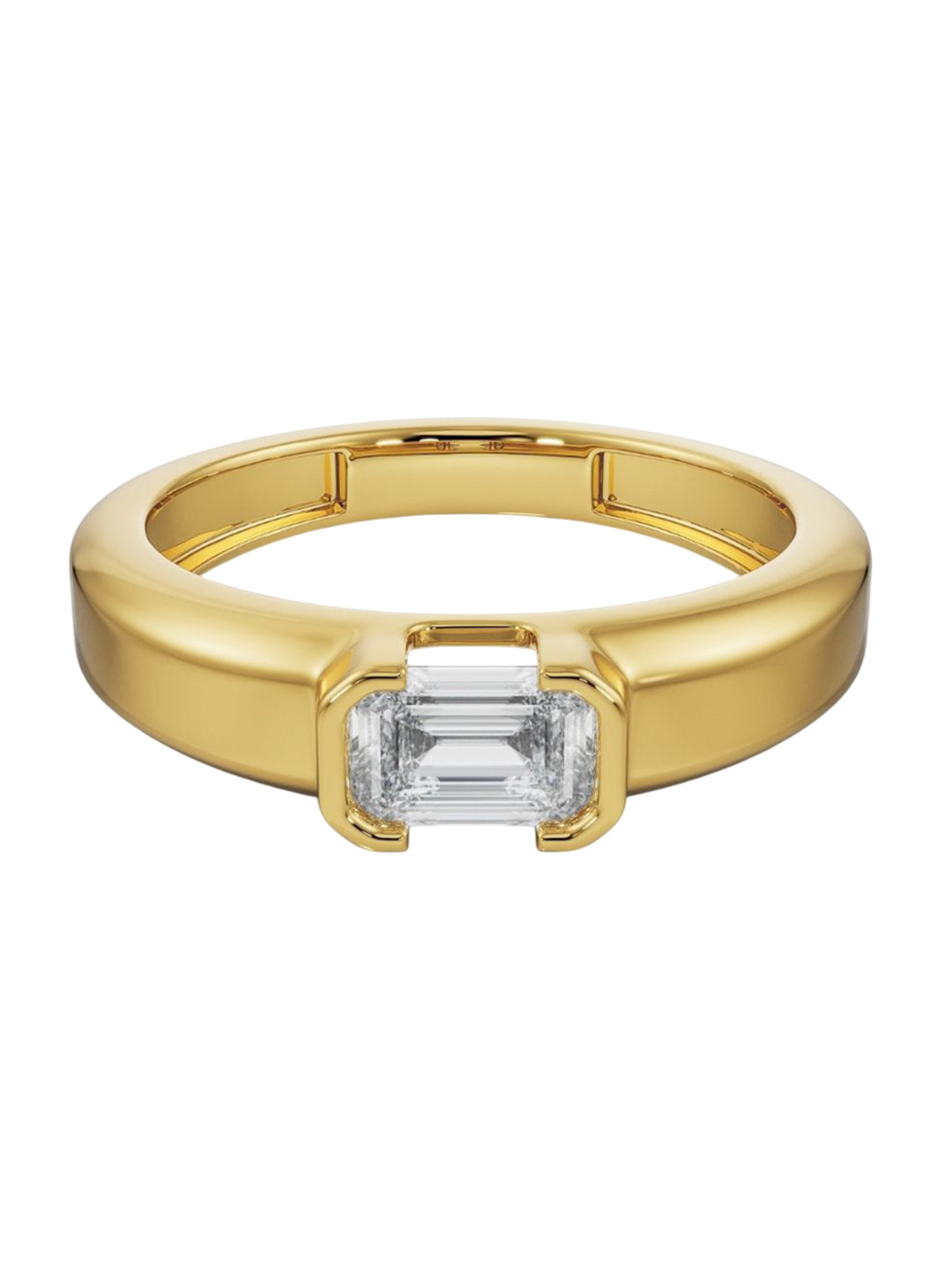 Emori Bold Emerald Men Lab Diamond Ring in 18KT Gold