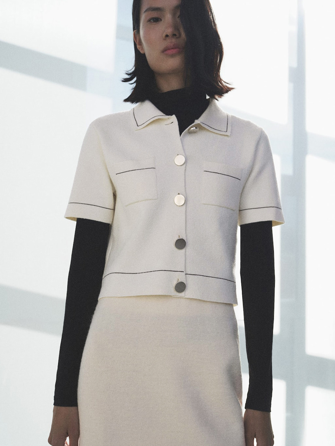 MANGO Patch Pocket Detailed Cardigan