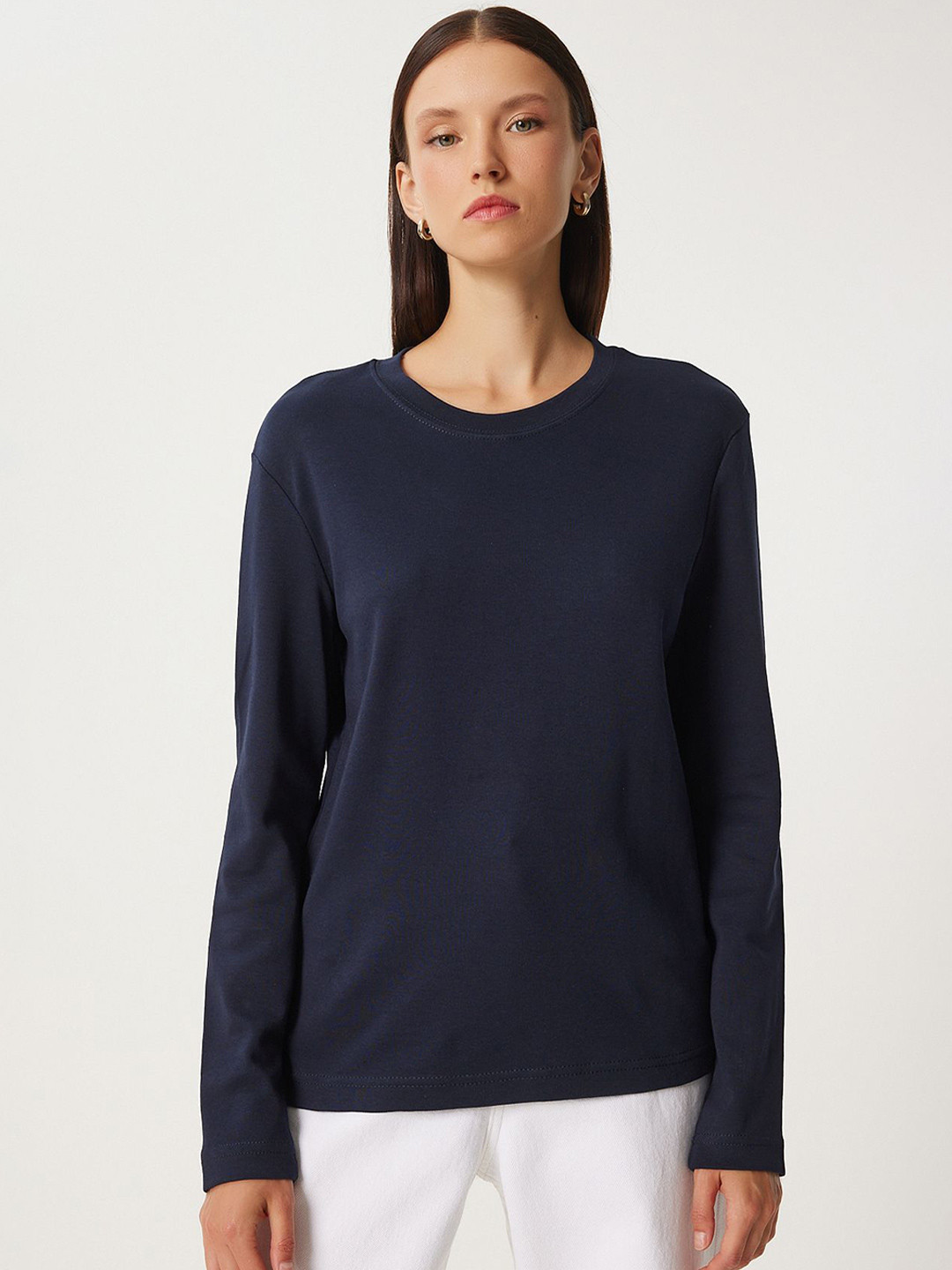 Happiness istanbul Keyhole Neck Cotton Top