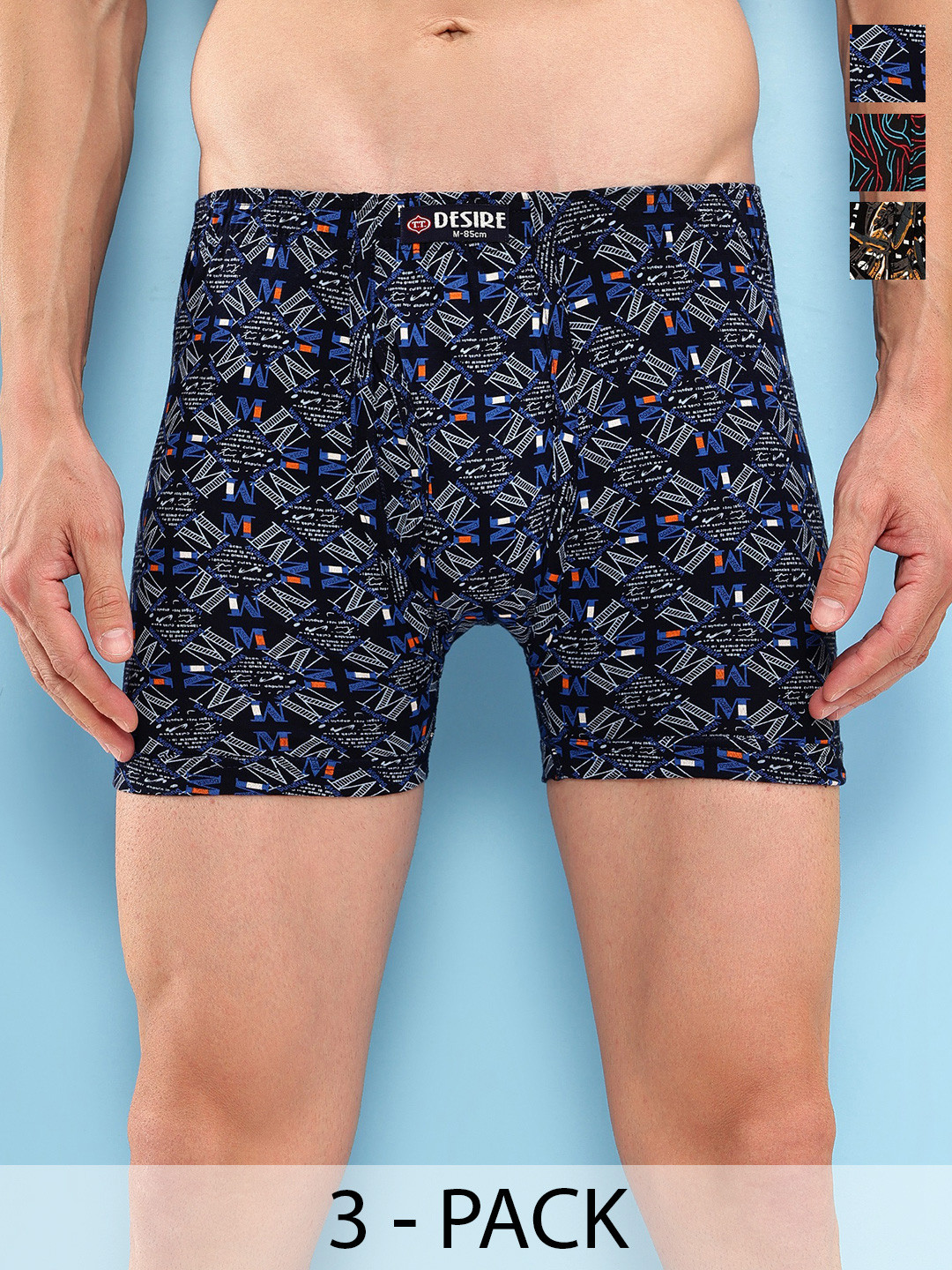 T.T. Pack Of 3 Assorted Trunks DES_PRNT_LNG_IE_PO3_BDN_95