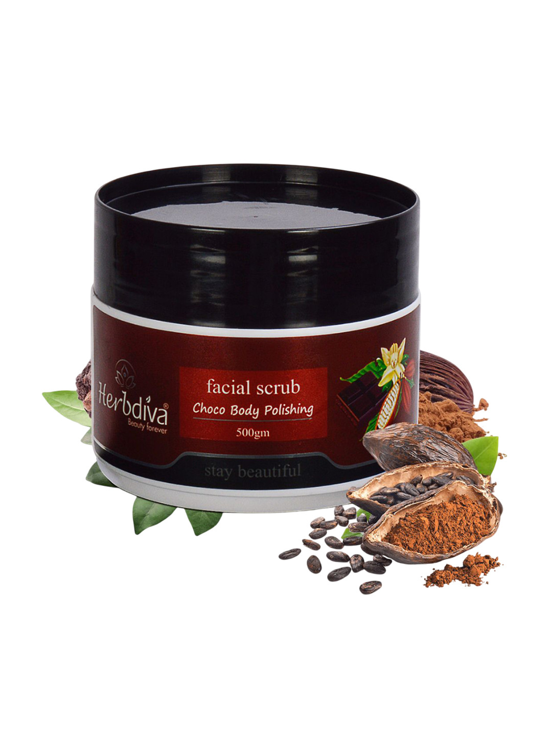 Herbdiva Choco Shea Butter Hydrating & Nourishing Face & Body Scrub - 500 g