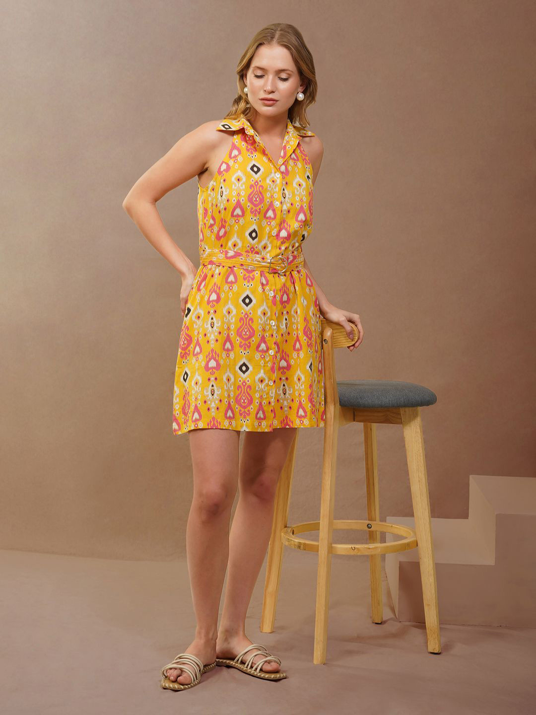 KALAMIR Floral Print A-Line Dress