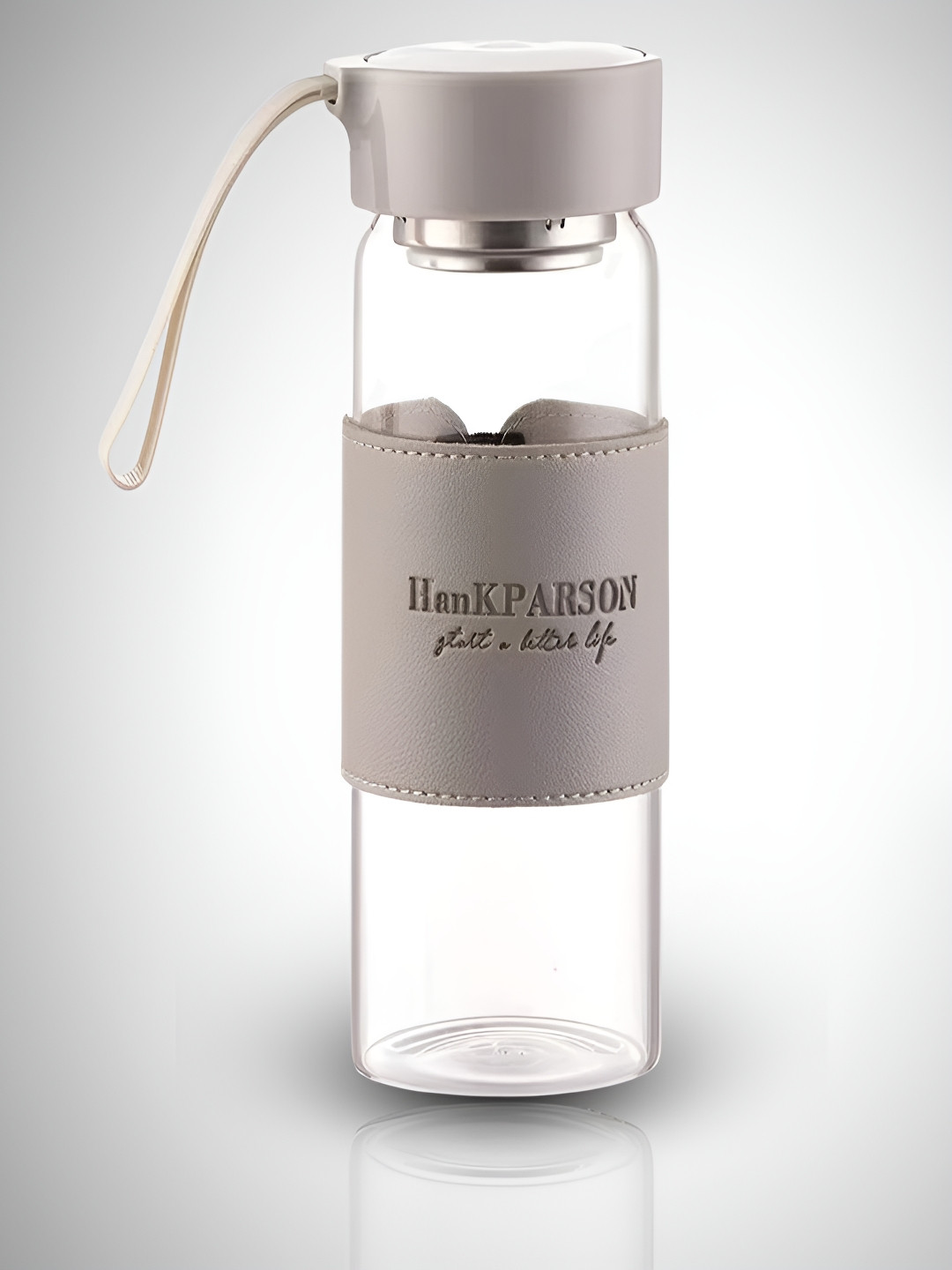 YELONA Japanese Style Kawaii Grey Solid Glass Double Wall Vacuum Infuser - 480ml