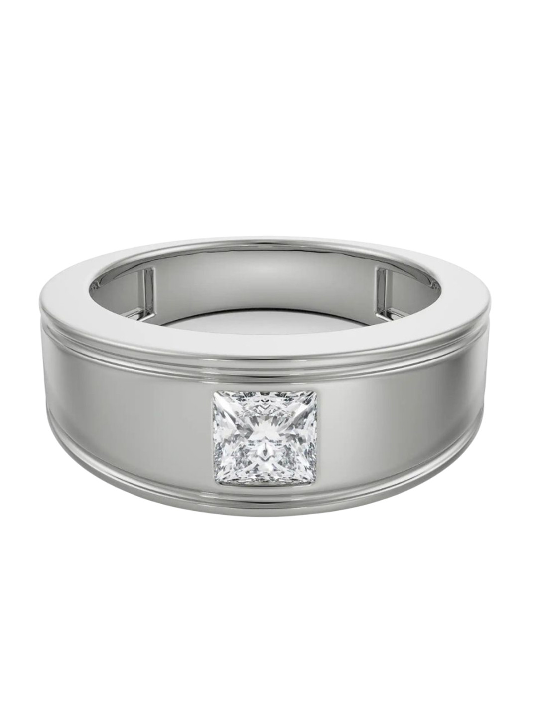 Emori Princess Cut Lab Diamond Band for Men in 18KT Gold