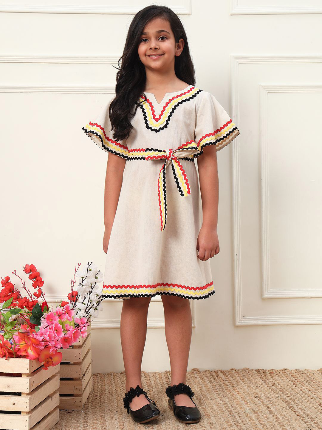 Bugandbees Bell Sleeve Fit & Flare Dress