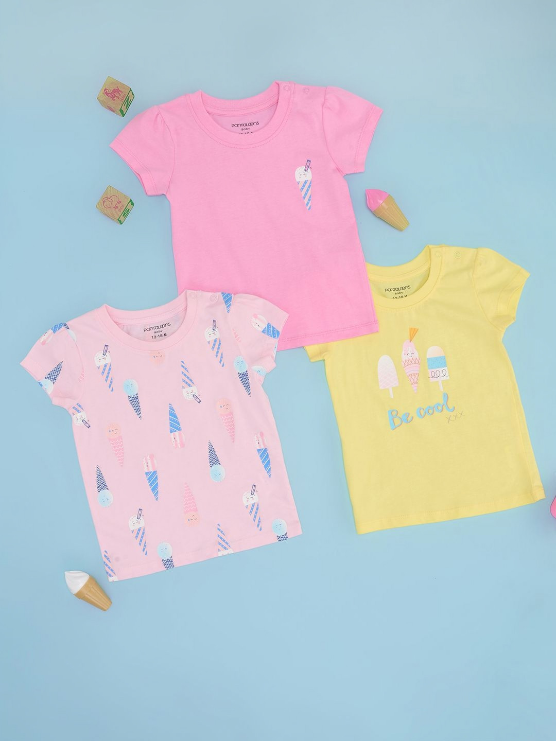 Pantaloons Baby Girls 3 Applique T-shirt