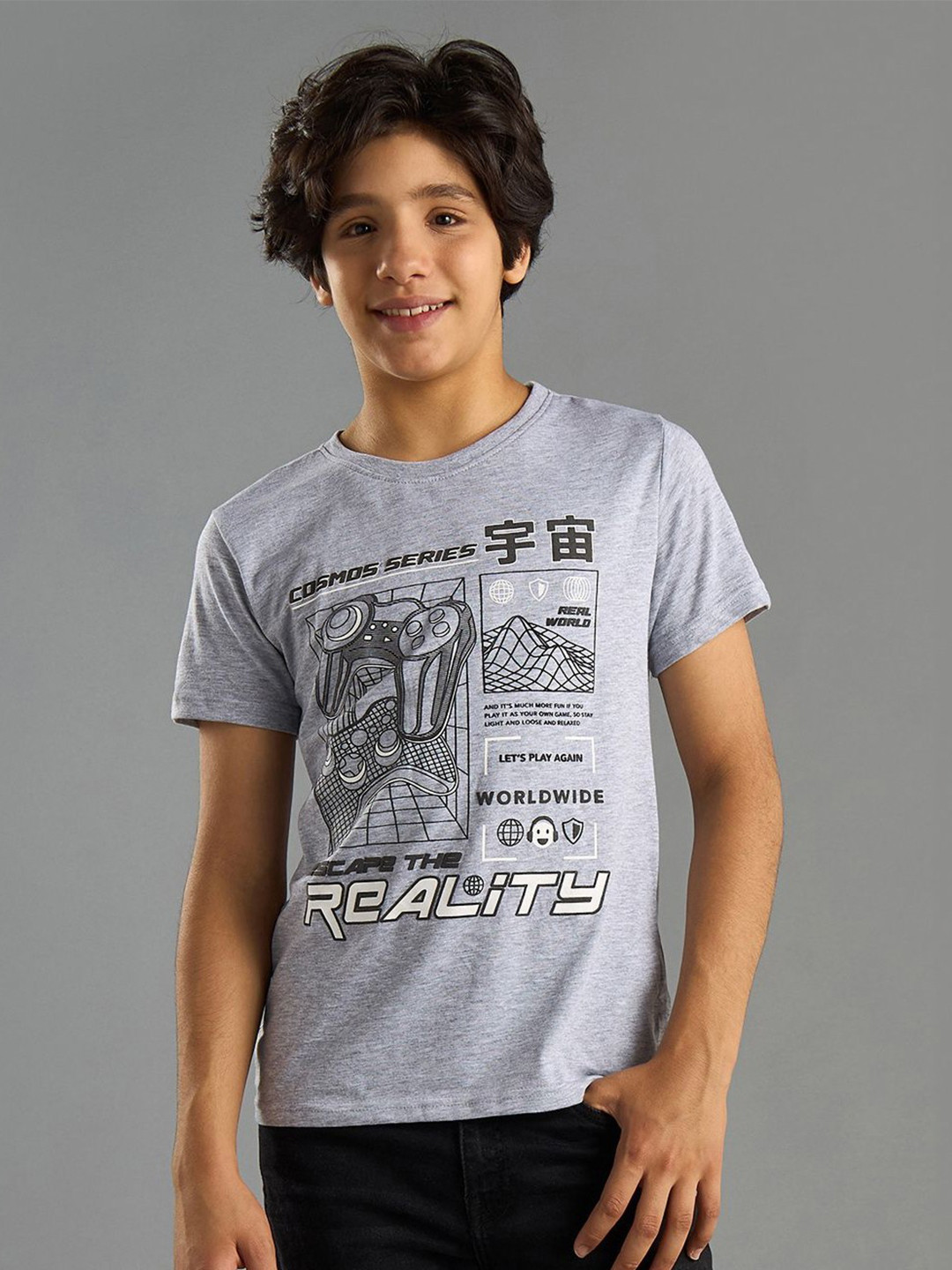 max Boys Biker Printed Pockets T-shirt