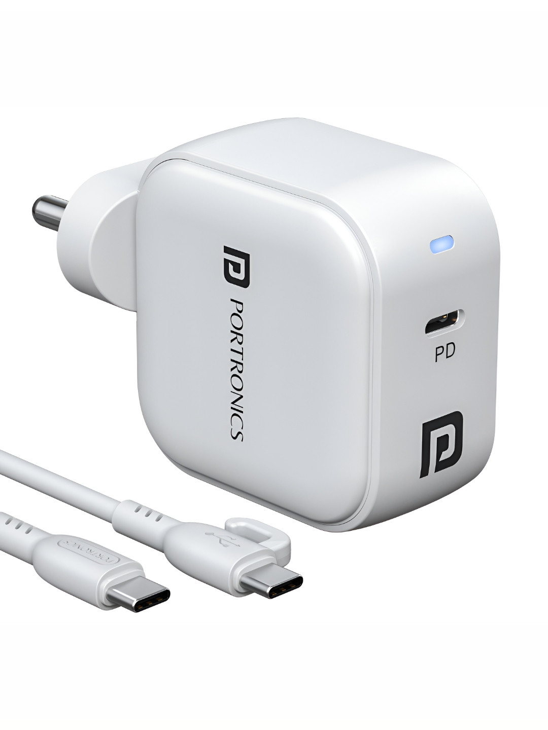 Portronics 45W Adapto 45C Type C Super Fast Charger Adaptor With Type C Cable