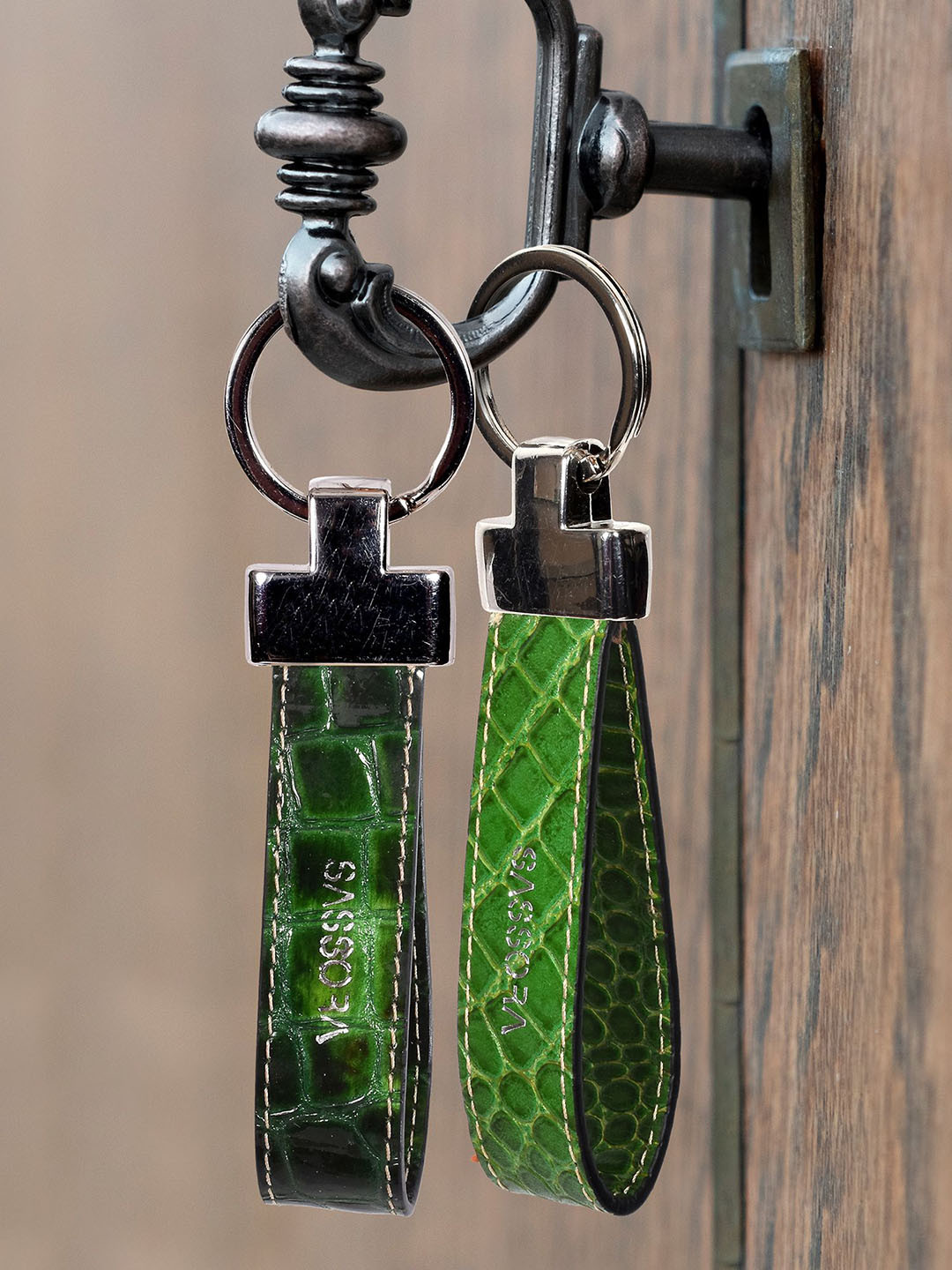 Sassora Set Of 2 Leather Printed  Key Chain