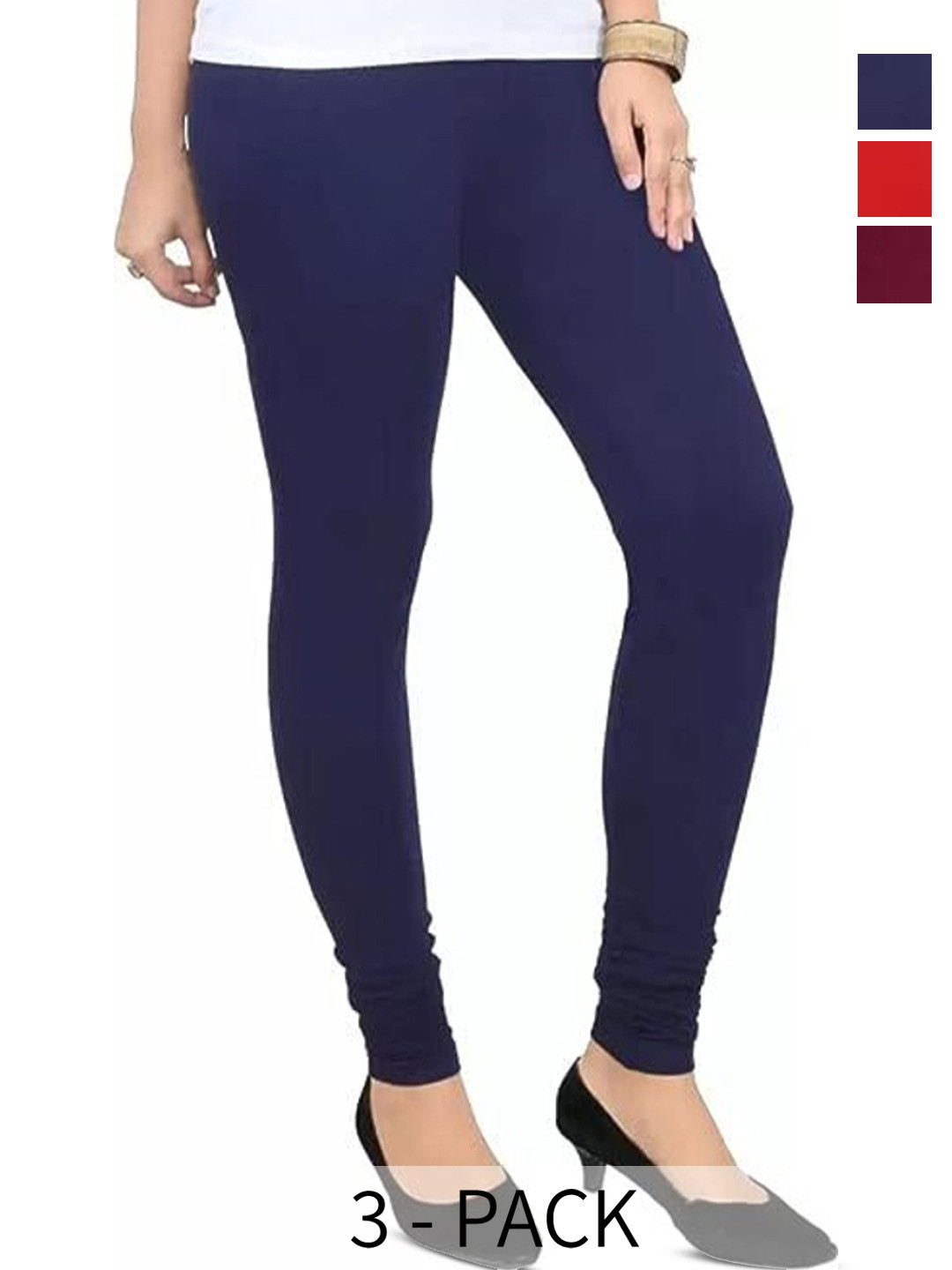 URBAN KANYA Pack Of 3 Ankle-Length Leggings