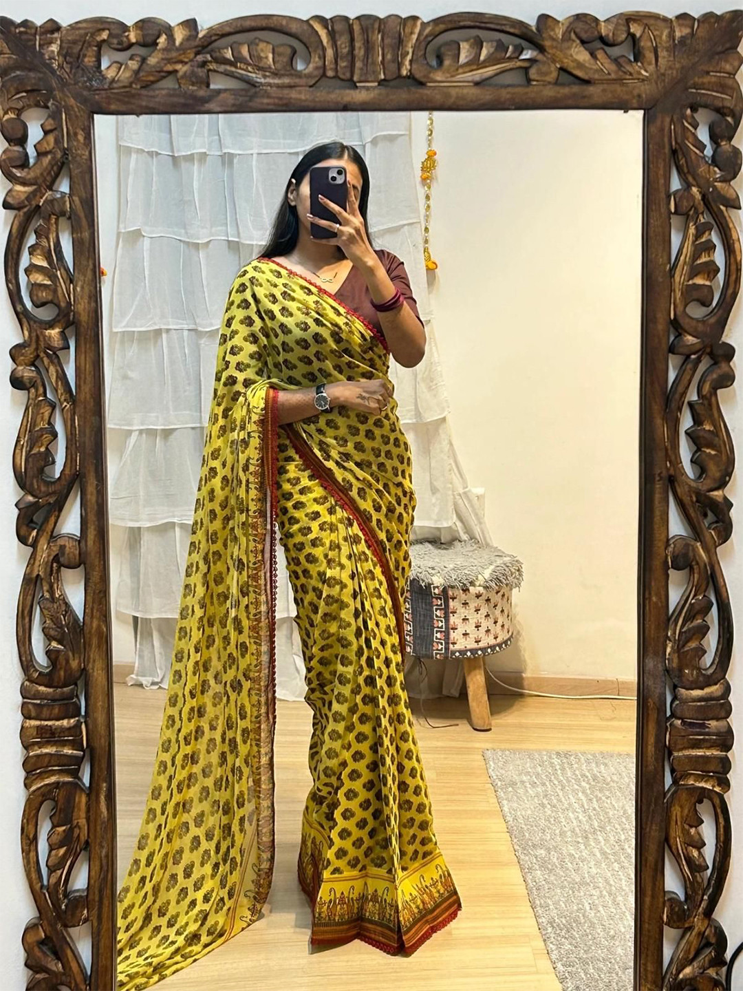 Moda Rapido Floral Pure Georgette Ready to Wear Saree