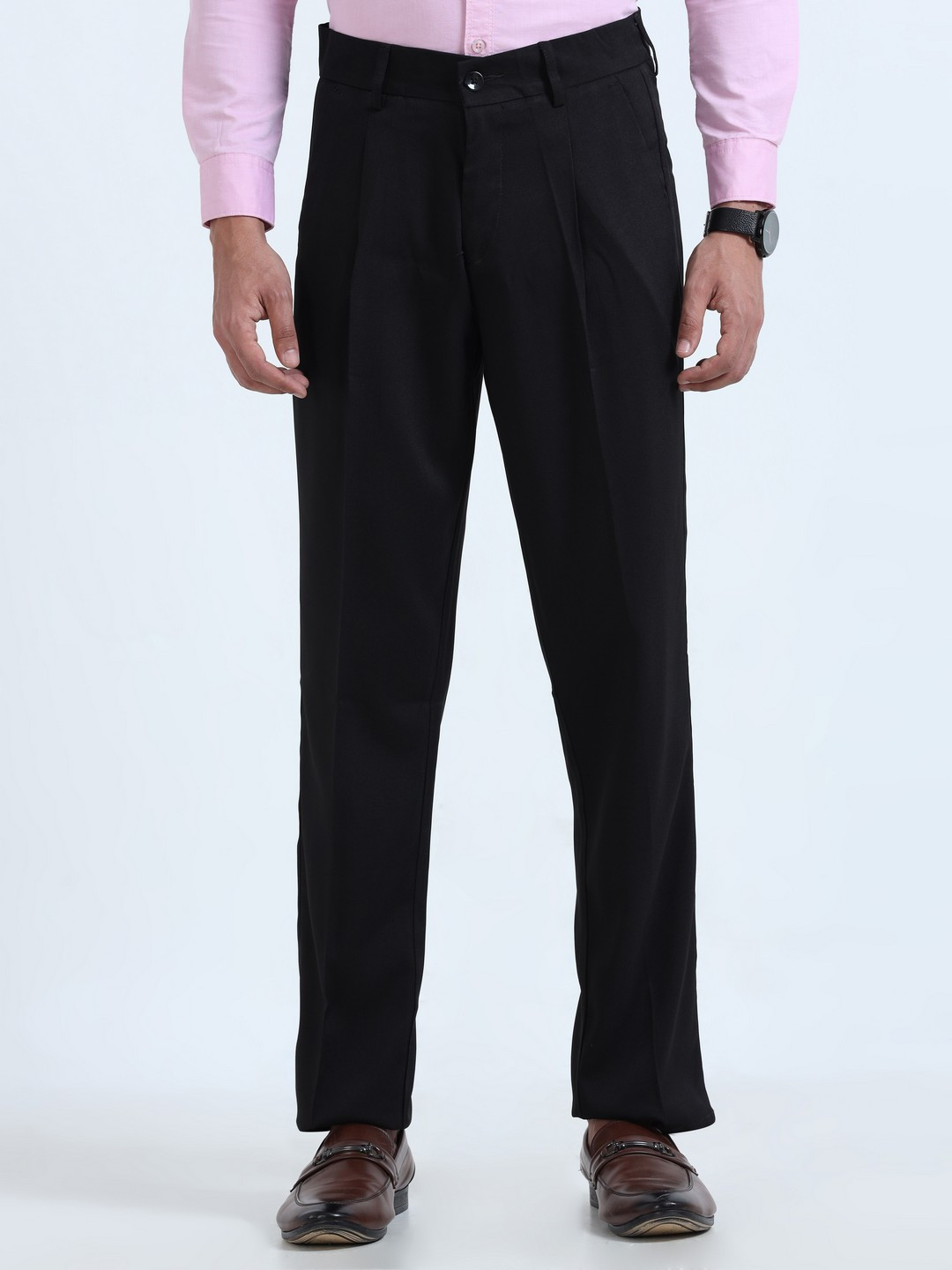 THE BEETEL HOUSE Men Relaxed Straight Fit Bon Voyage Pleated Trousers