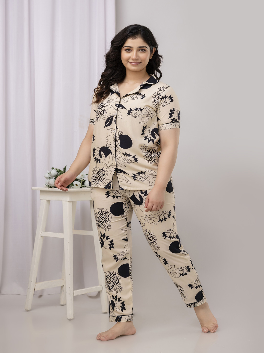 mad fury Women Printed Night suit