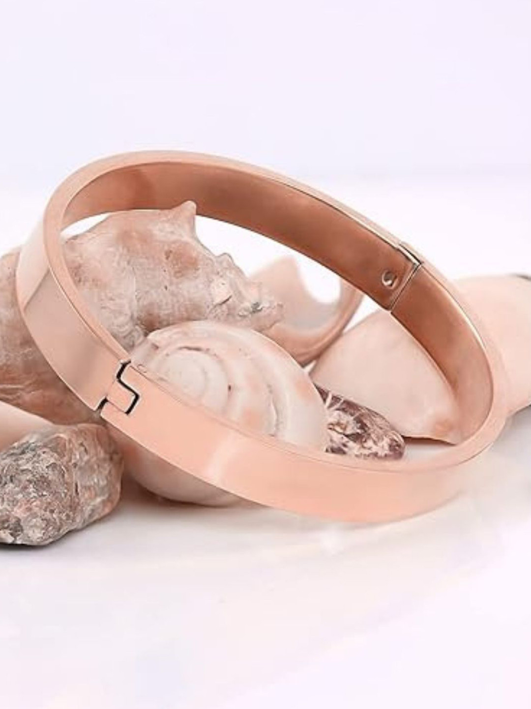 The Roadster Lifestyle Co Men Rose Gold Plated Adjustable Kada Bracelet