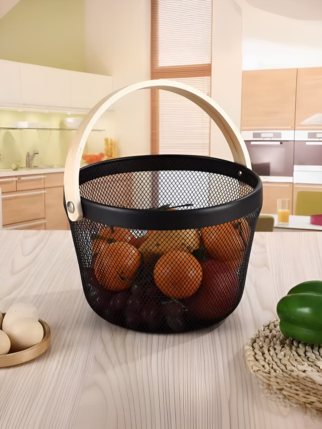 The Better Home Black 2024 Metal Core Fruit and Vegetable Basket