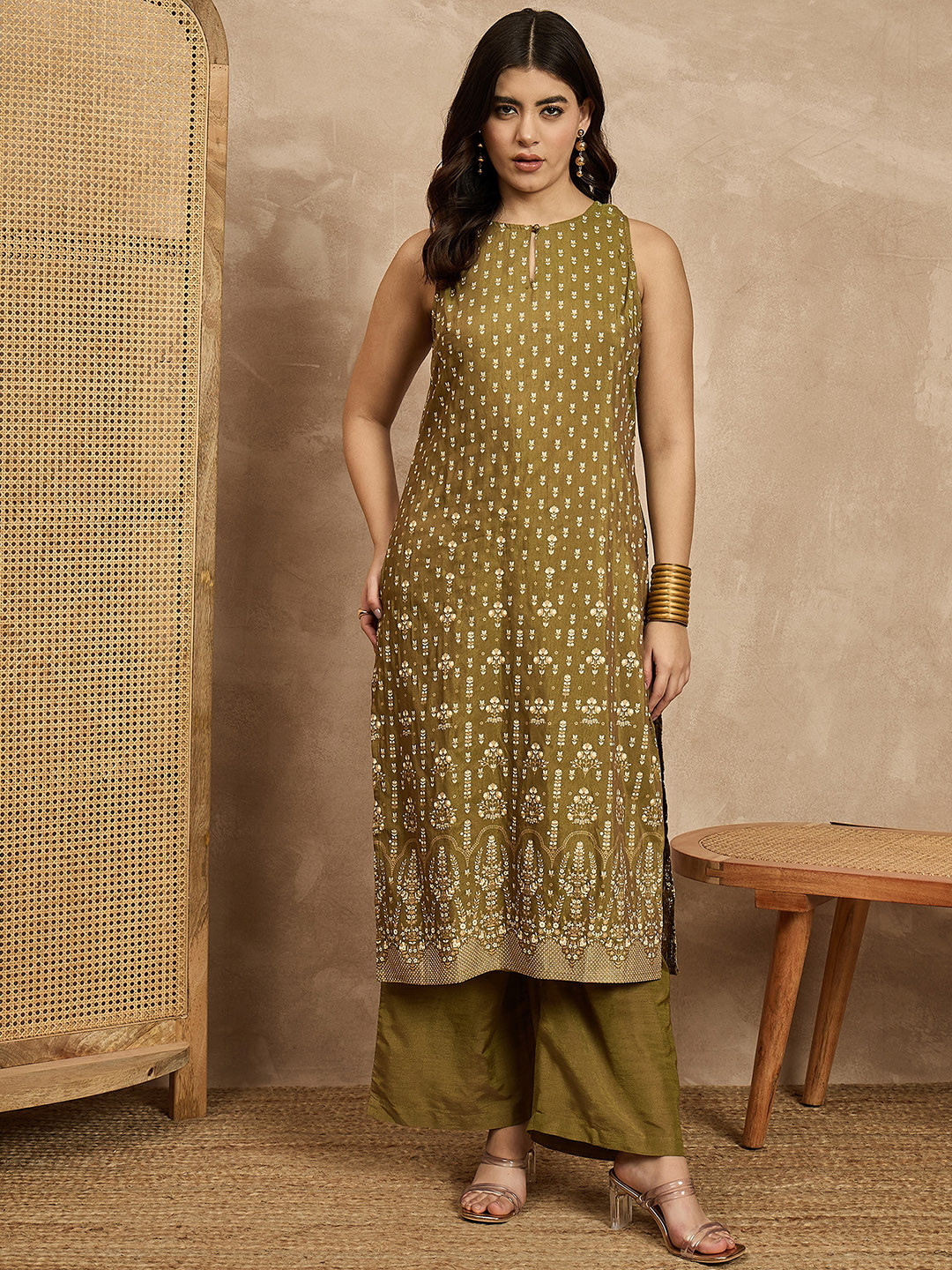 House of Pataudi Printed Tunic With Palazzo Co-Ords