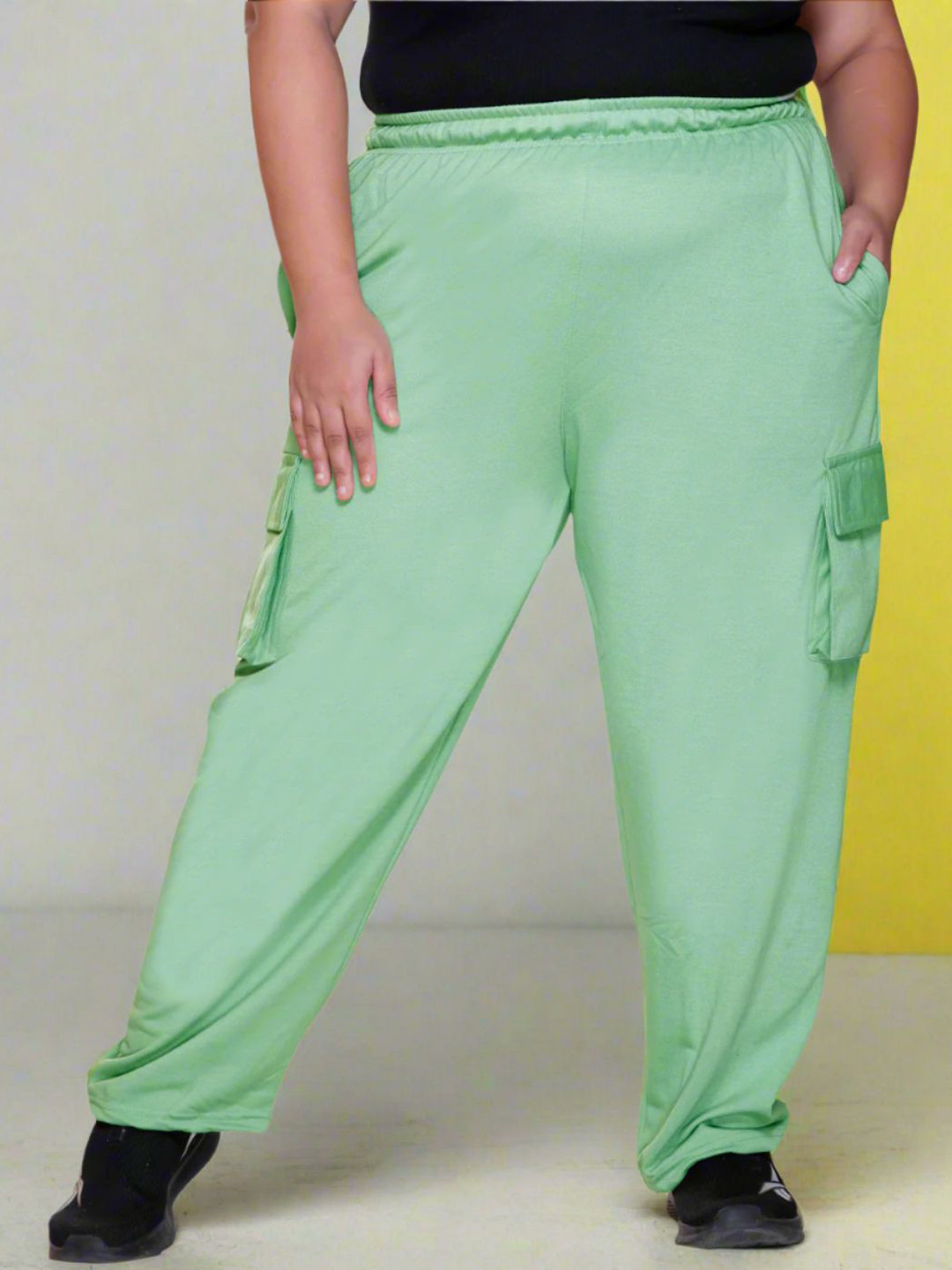 White Moon Women Cotton Straight-Fit Joggers