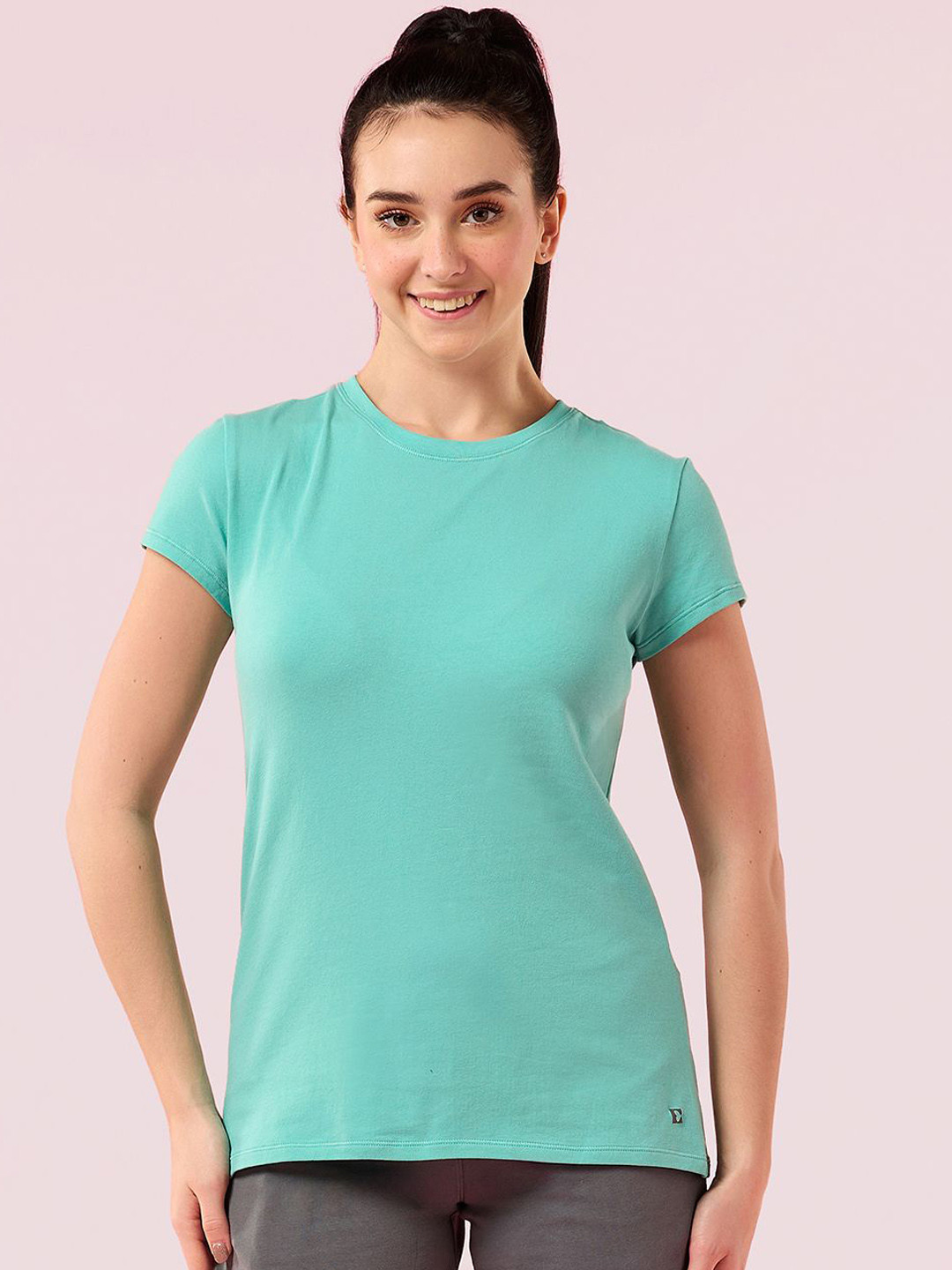 Enamor Short Sleeve Crew Neck Slim Fit Stretch Lounge T-Shirt