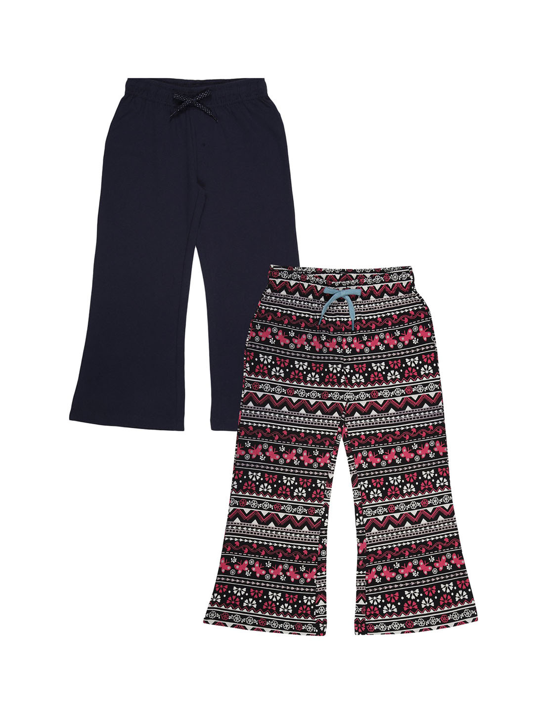 PLUM TREE Pack Of 2 Pure Cotton Mid-Rise Track Pants