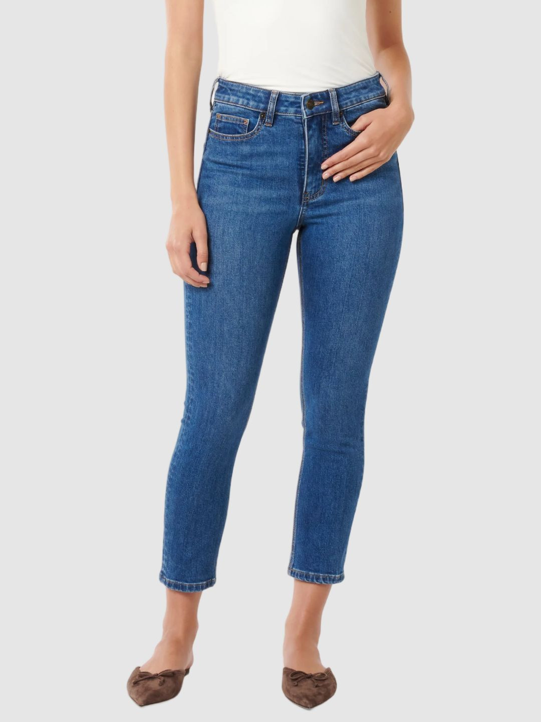 Forever New Women Skinny Fit High-Rise Light Fade Stretchable Jeans