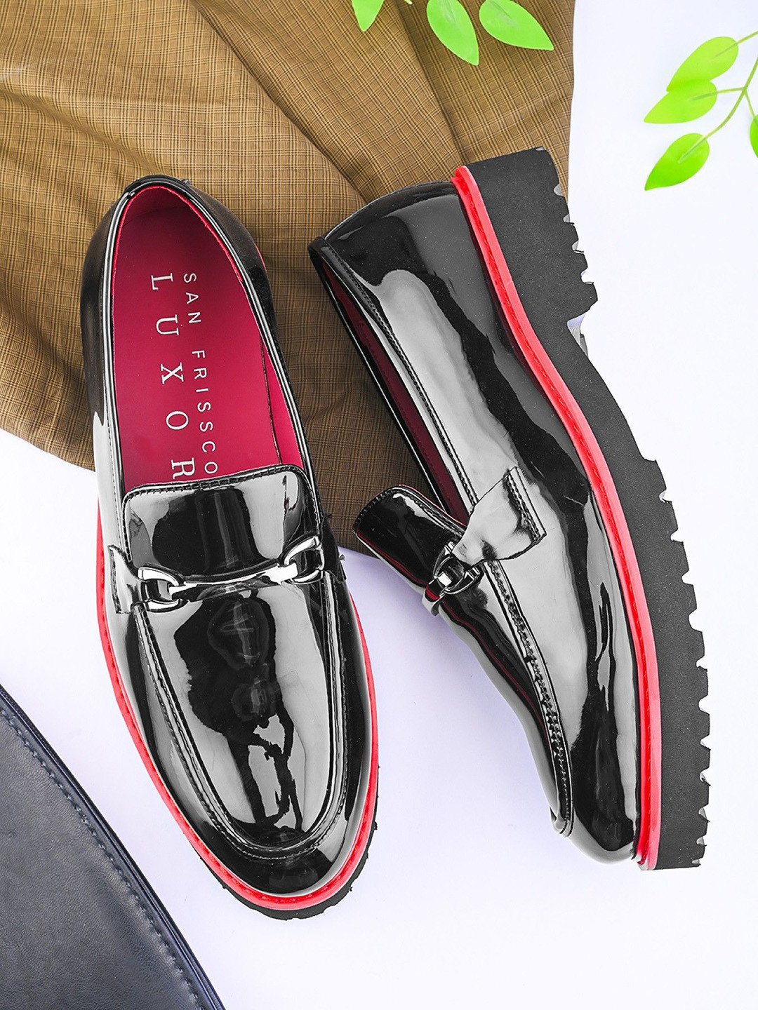 San Frissco Men Leatherette Petant Shiny Glossy Formal Loafers
