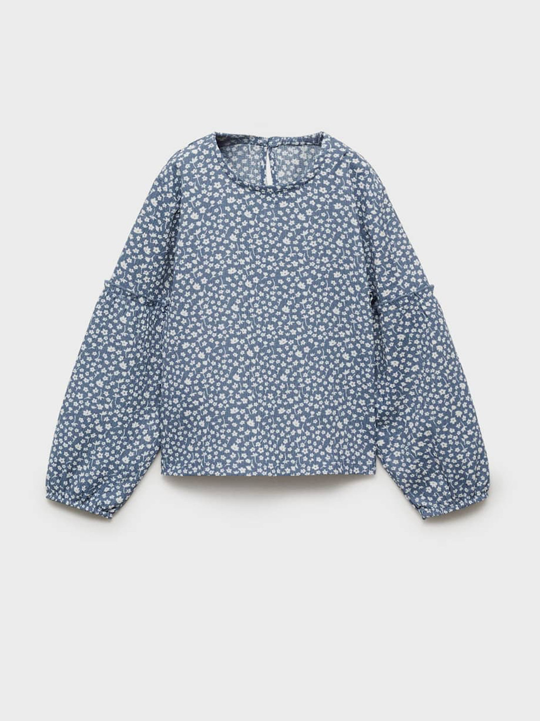 Mango Kids Girls Floral Printed Puff Sleeve Top