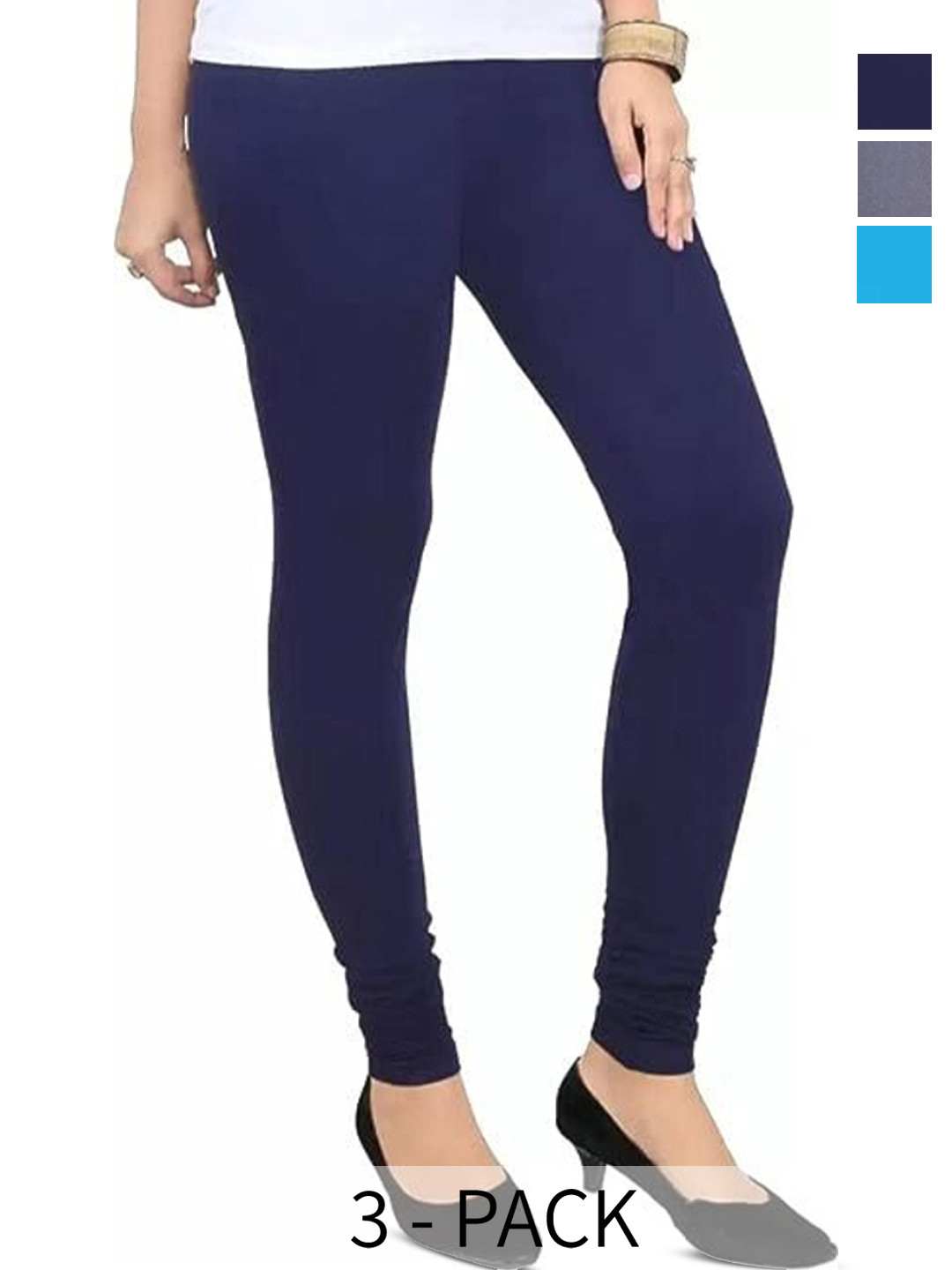 URBAN KANYA Pack Of 3 Ankle-Length Leggings