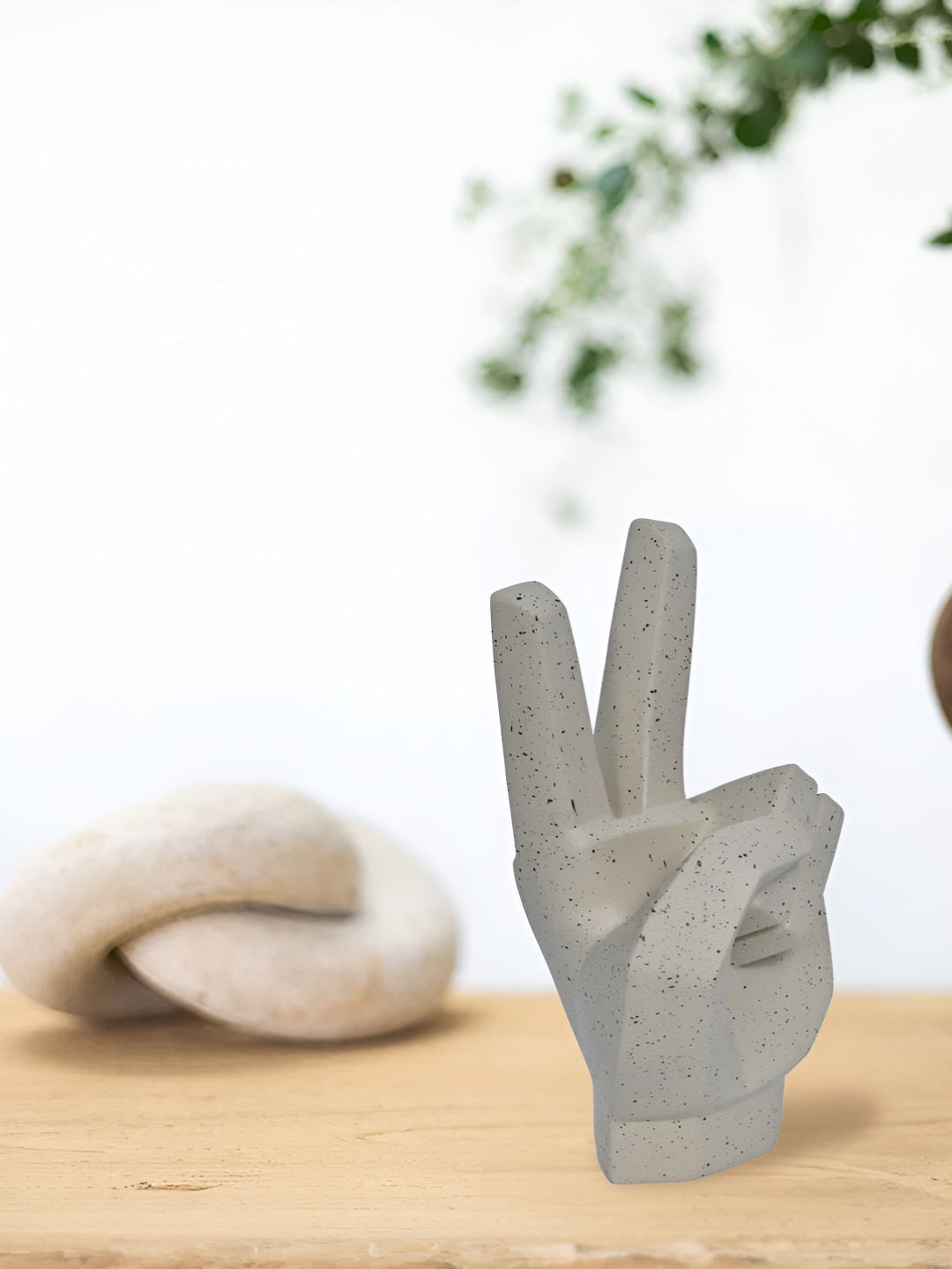 Myntra Elegant Homes Decorative Grey Ceramic Matte Living Room Small Showpiece - 8.7 Inches