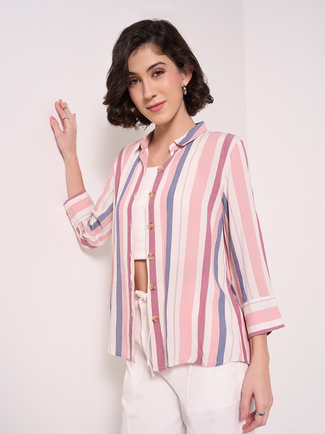 Honey by Pantaloons Striped three-quarter Top