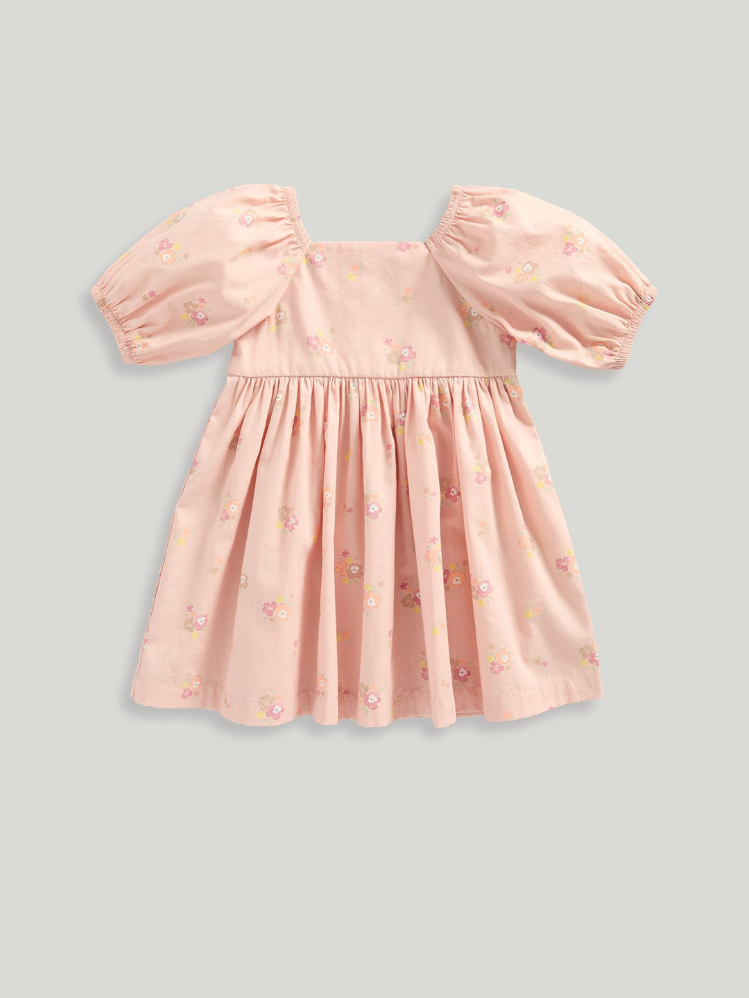 mothercare Floral Print Puff Sleeve Fit & Flare Dress