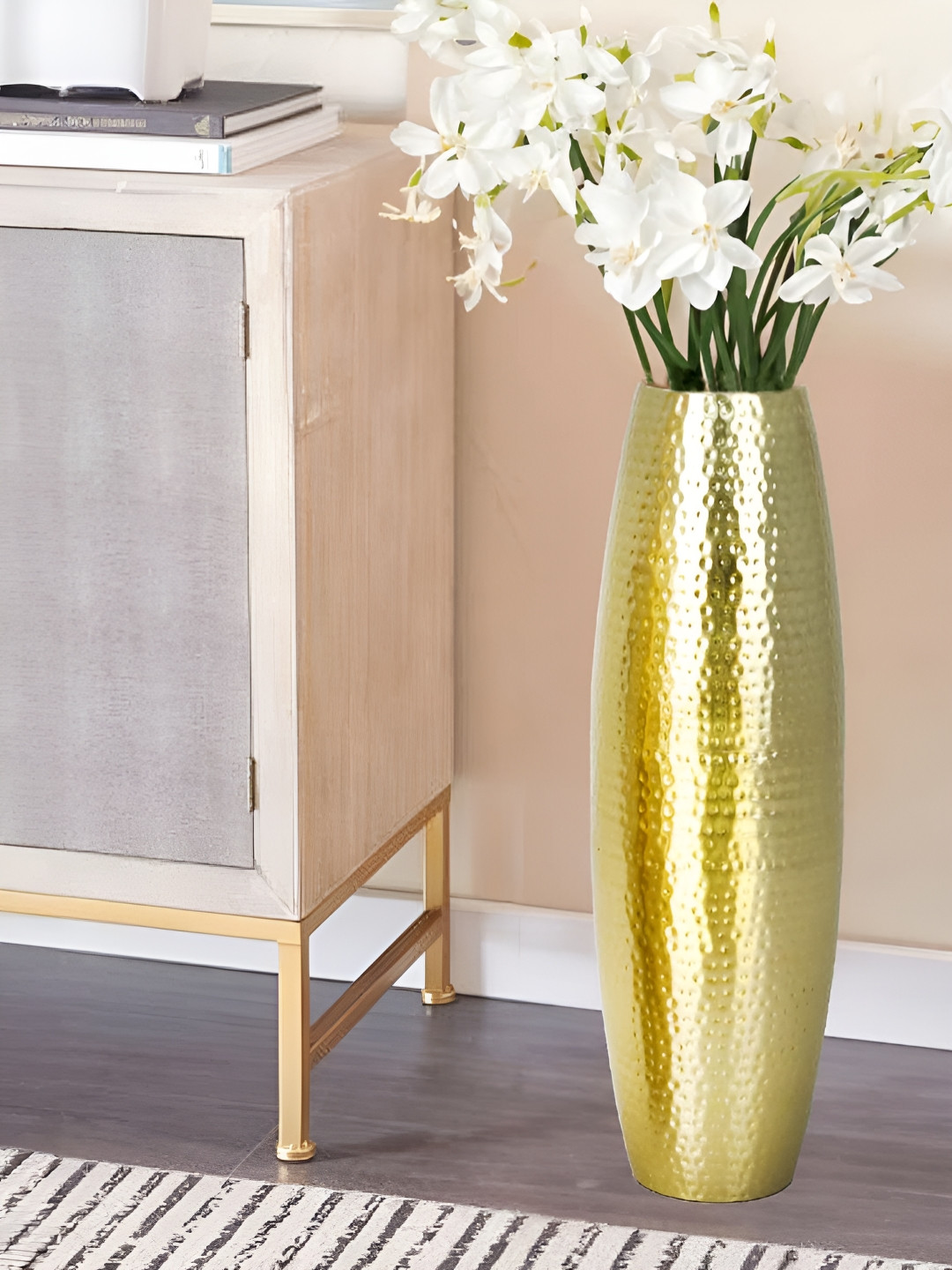 Royaloak Gold Metal Flower Vase