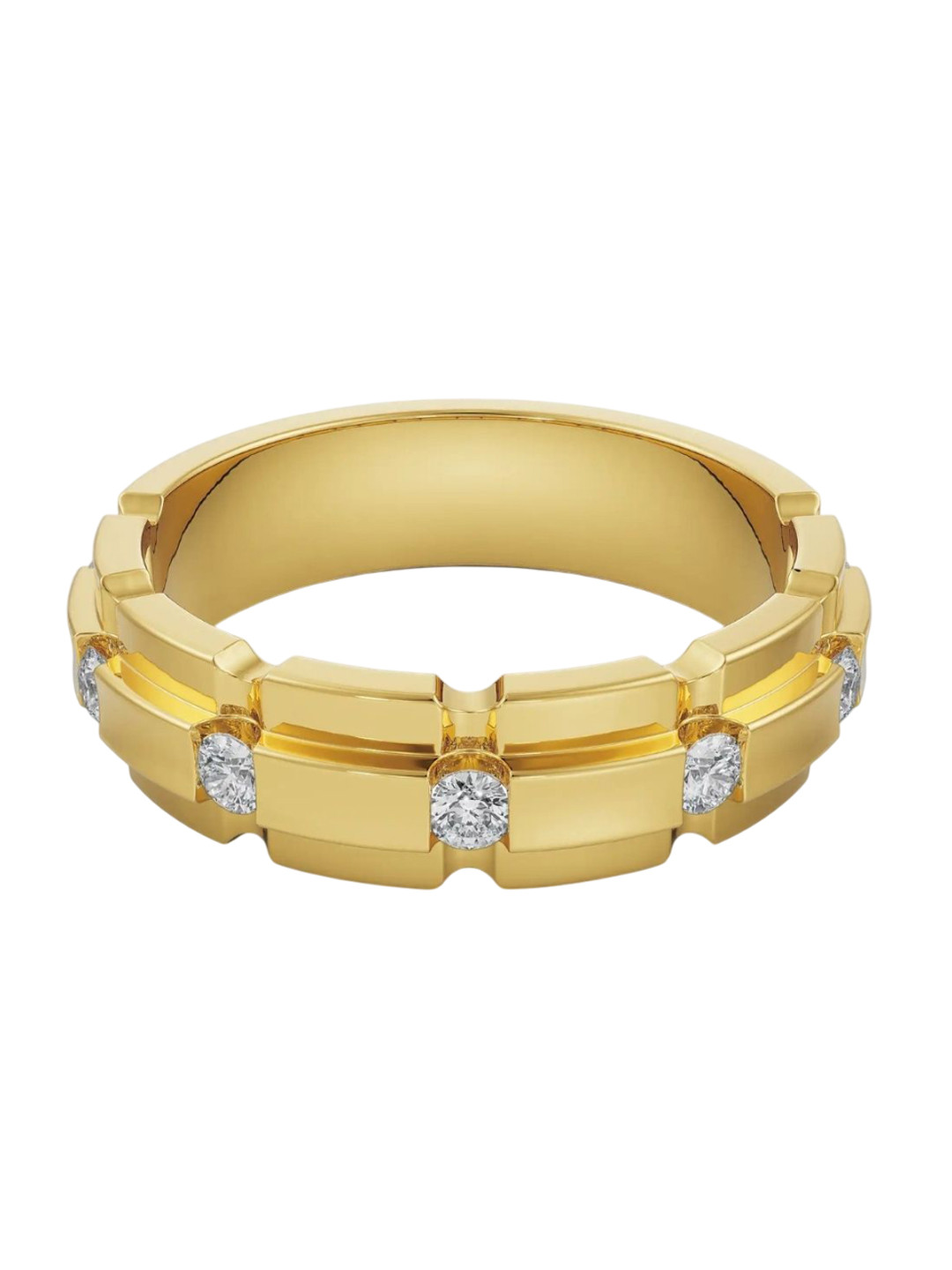 Emori Septet Wedding Lab Diamond Band for Men in 14KT Gold