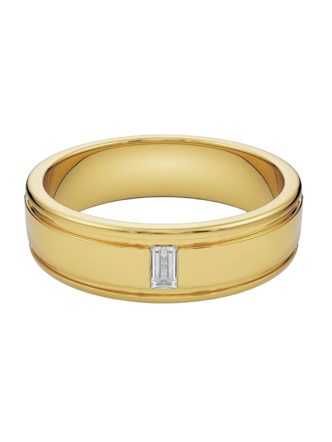 Emori Classic Emerald Men Men Lab Diamond Ring in 18KT Gold