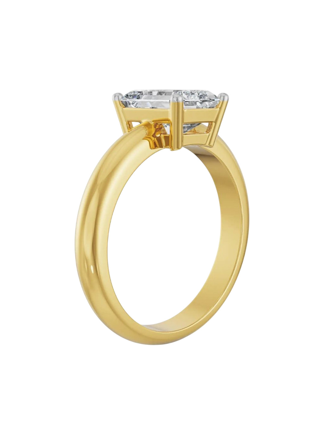 Emori Timeless Emerald CutMen Lab Diamond Ring in 18KT Gold