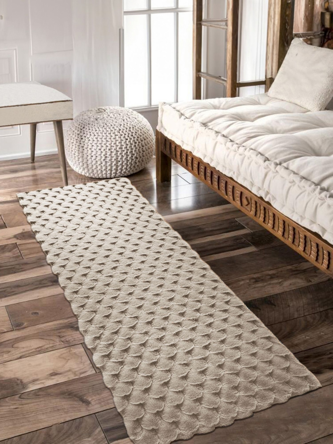 OBSESSIONS Grey Rectangle Bed Runner