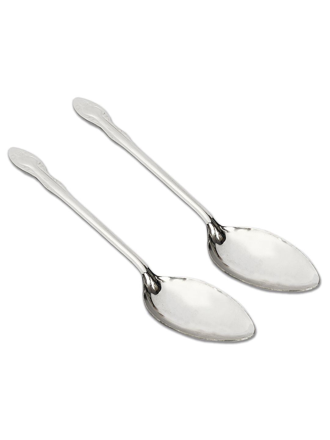 Kuber Industries Silver 2 Pcs Stainless Steel Ladle Karchhi For Cooking Stirring Spatula