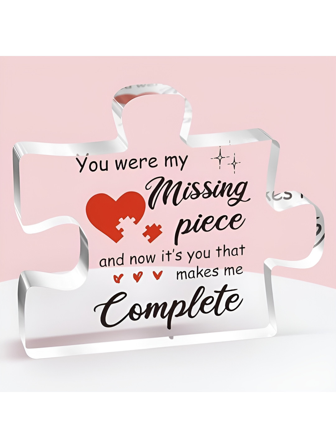 BS AMOR Acrylic Puzzle White Acrylic Natural Living Room Medium Showpiece - 3.3 Inches