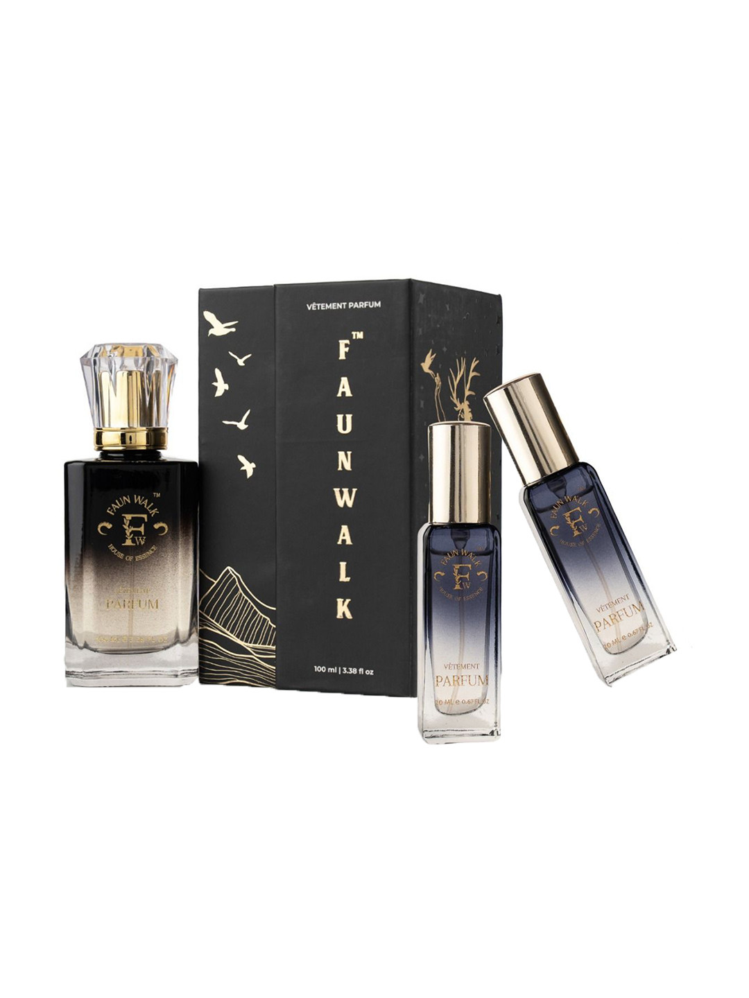 FAUNWALK Men Set Of 3 Luxe Ombre Long Lasting Eau De Parfum- 100 ml & 20 ml Each