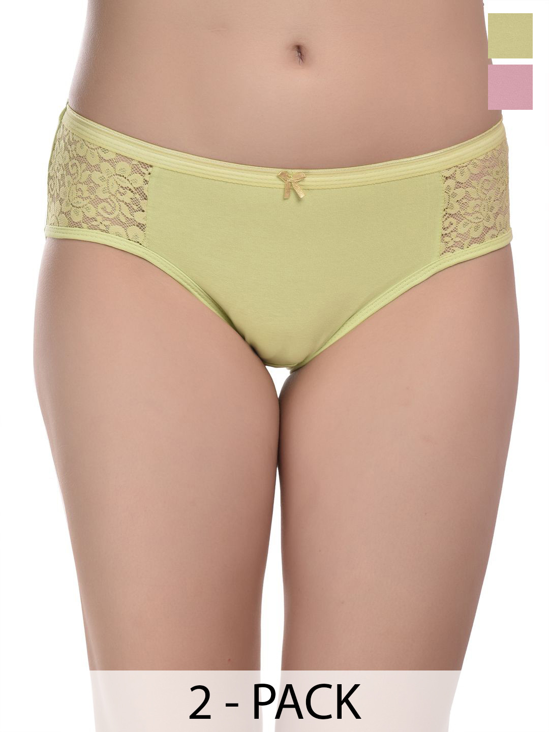 Valles365 by S.C. Pack Of 2 Hipster Briefs SDLC2PINSEA-S