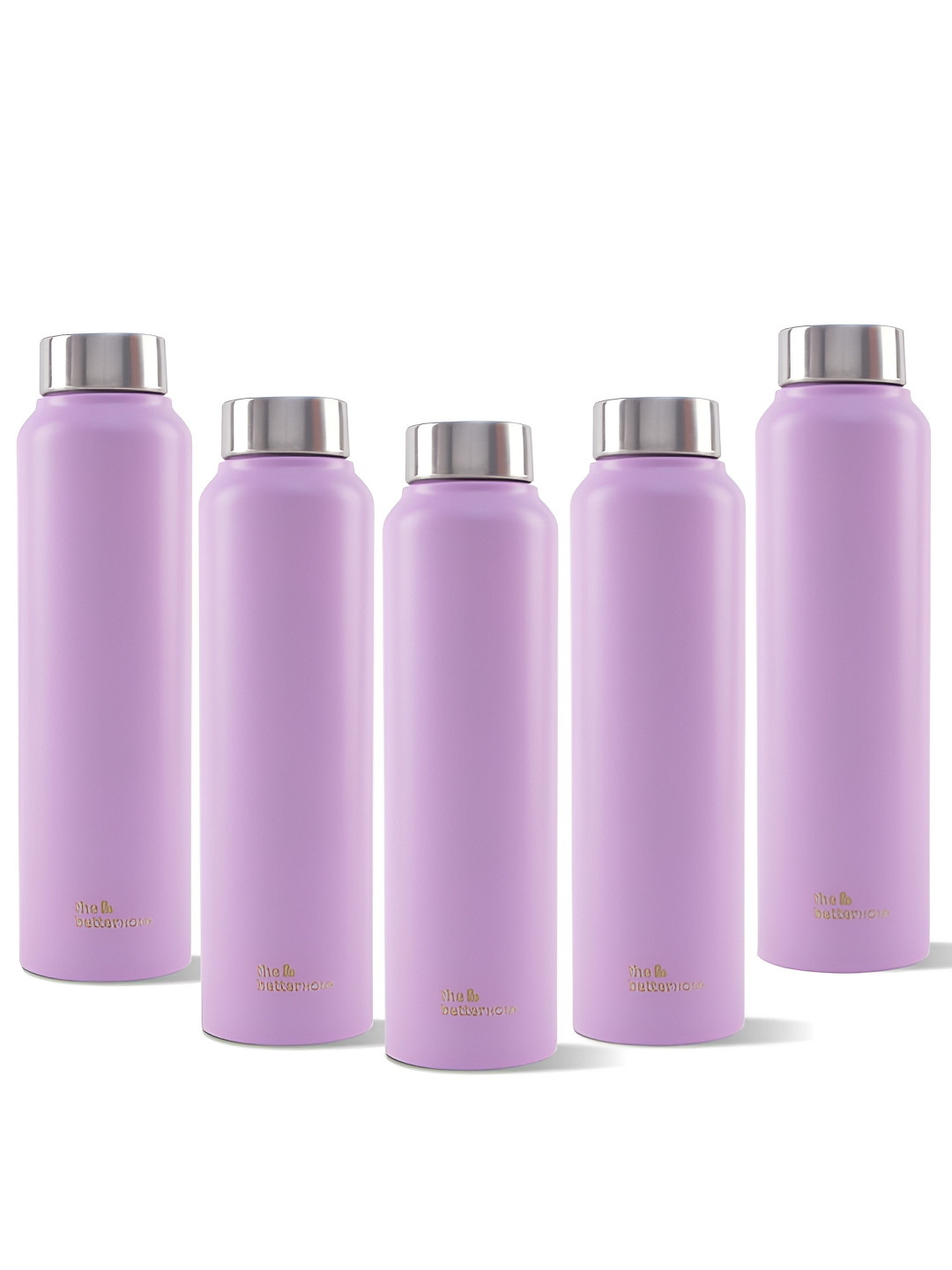 The Better Home Brand Logo Stainless Steel Double Wall Vacuum 5 Pcs Water Bottle - 1L