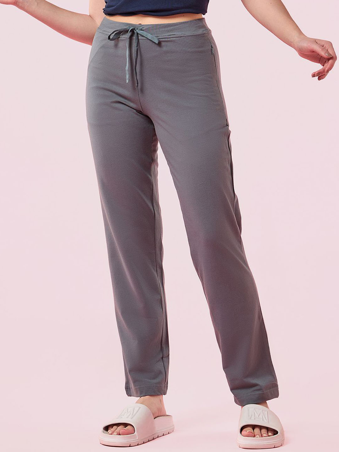 Enamor Zipper Pockets Straight-Leg Lounge Pant
