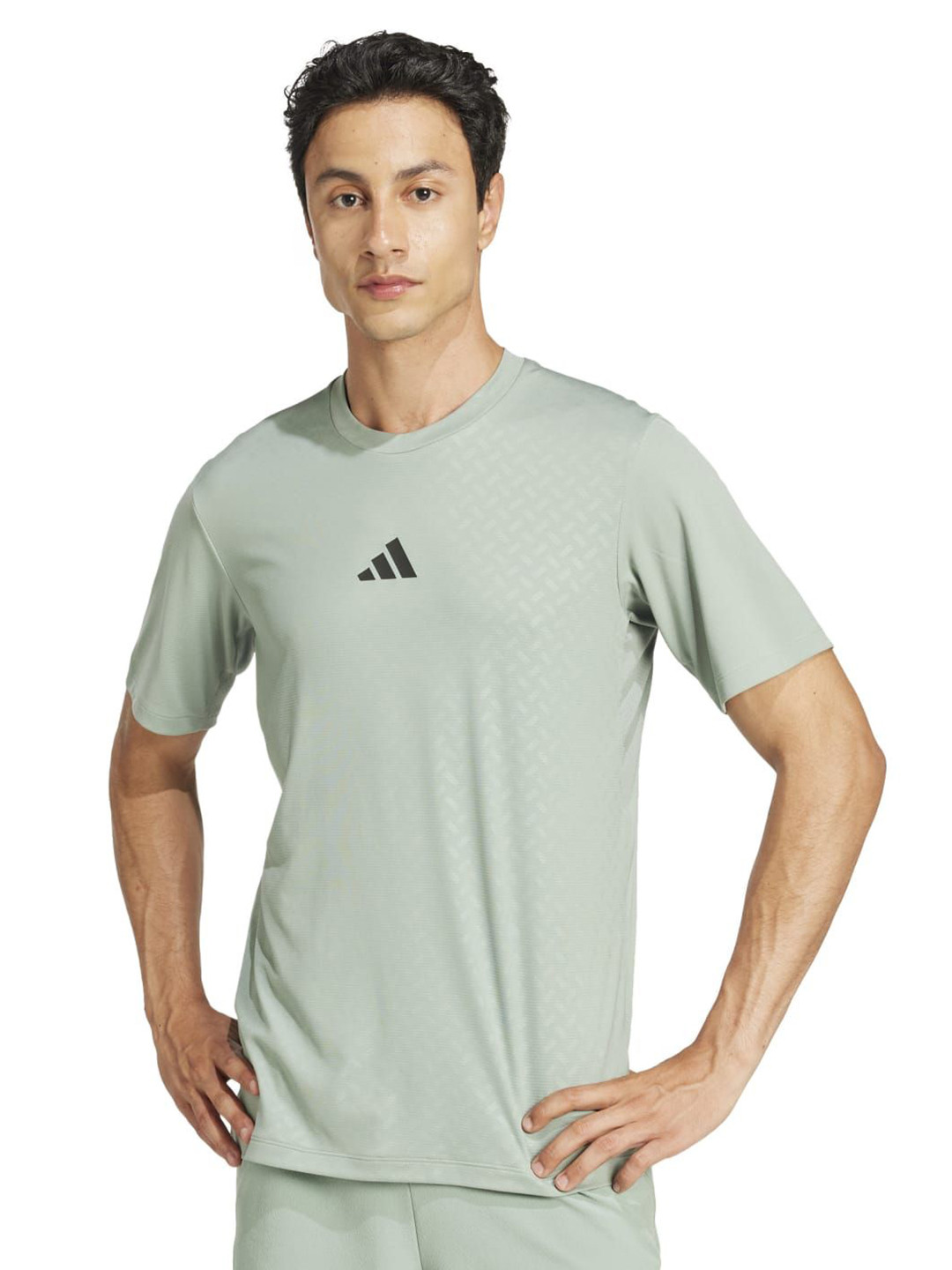 ADIDAS Power 3 Stripes Brand Logo Printed Slim Fit T-shirt