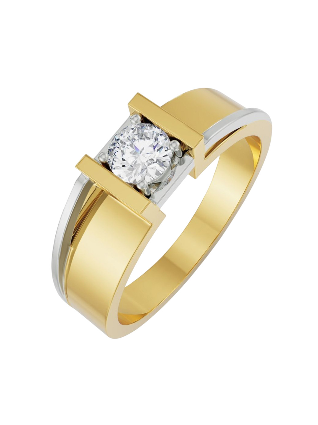 Emori Classic Solitaire Lab Diamond Band for Men in 14KT Gold