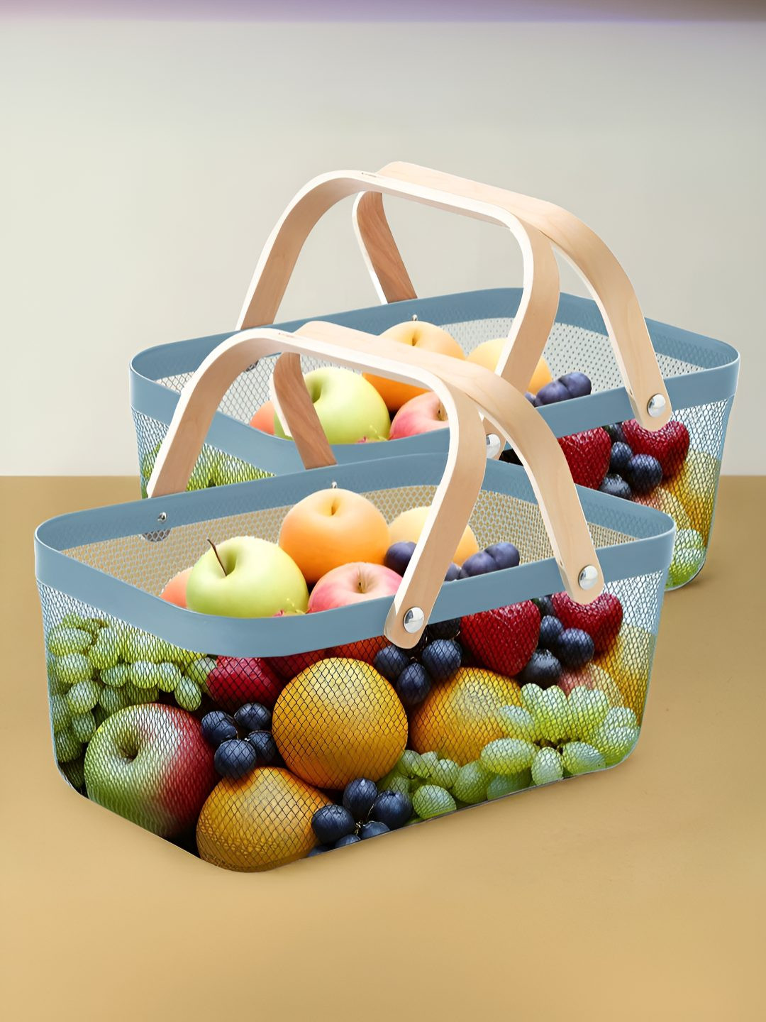 The Better Home Blue 2024 Metal Core Fruit and Vegetable Basket