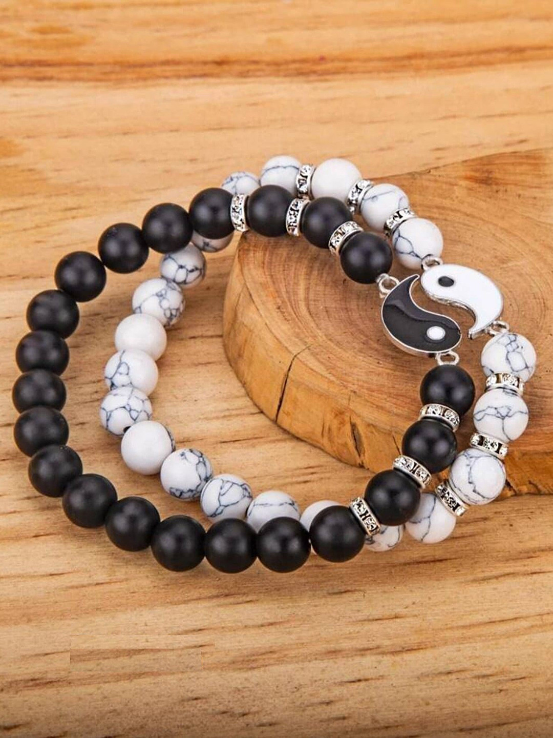 The Roadster Lifestyle Co Pack Of 2 Stone Studded & Beaded Bracelet